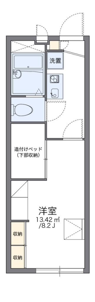 レオパレスマークヒルズ 代表的な間取のため実際の間取とは異なる場合があります