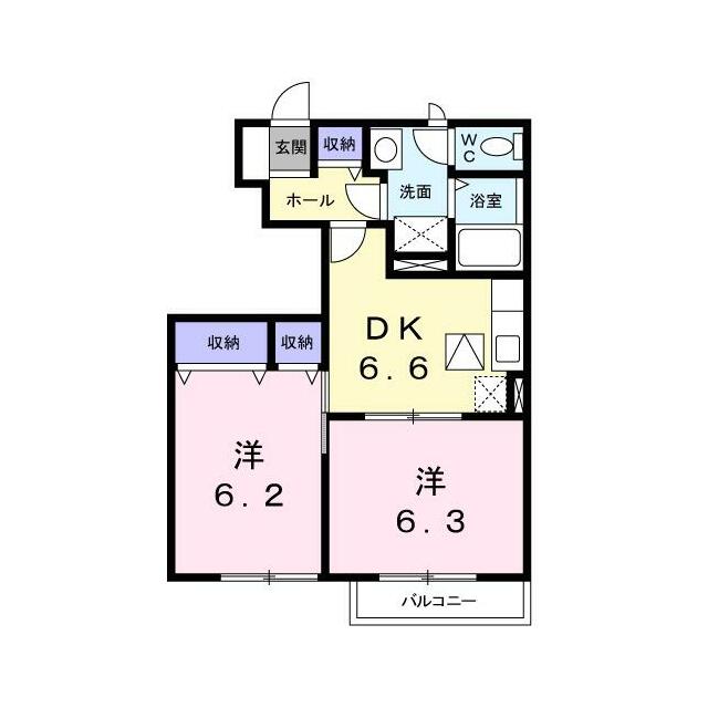 　東三島５７５ハイツ　Ｂ棟　 間取り