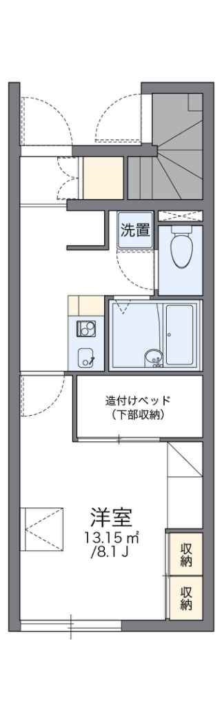 レオパレススミレ 代表的な間取のため実際の間取とは異なる場合があります