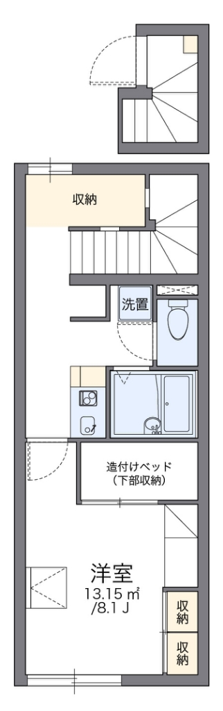 レオパレススミレ 代表的な間取のため実際の間取とは異なる場合があります