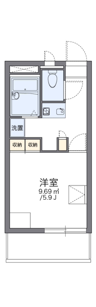レオパレスグランエスポワール 代表的な間取のため実際の間取とは異なる場合があります