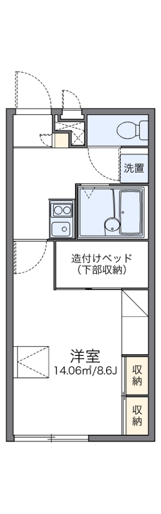 レオパレスＦＵＪＩ 代表的な間取のため実際の間取とは異なる場合があります