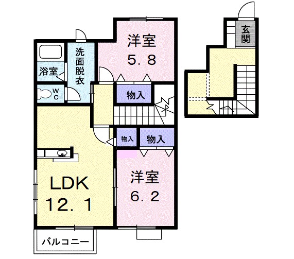 プリムヴェールＢ 間取り