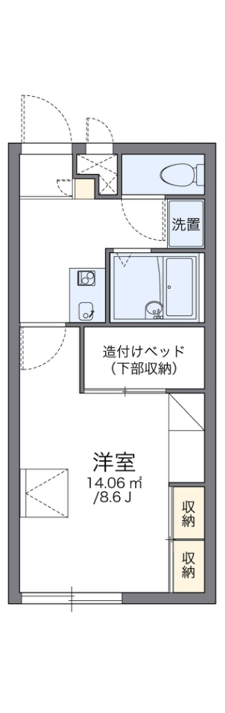 レオパレス富士 代表的な間取のため実際の間取とは異なる場合があります