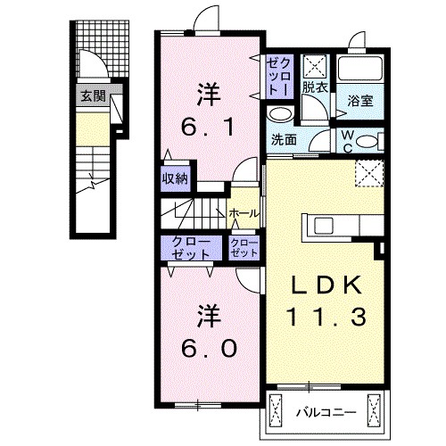 エレガンス　Ａ 間取り