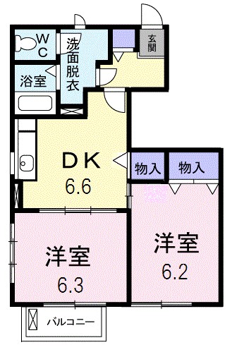 プリムヴェールＢ 間取り