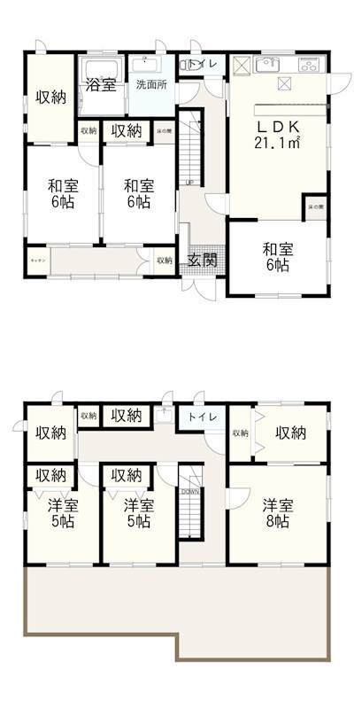 【中古住宅】KD鹿沼市松原 間取図・土地図